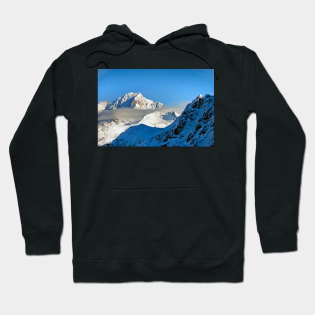 Mont Blanc from Les Arcs French Alps France Hoodie by AndyEvansPhotos